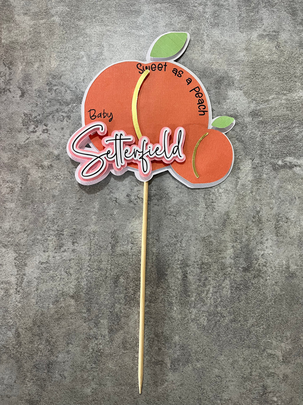 Sweet as a Peach : Baby Shower Cake Topper